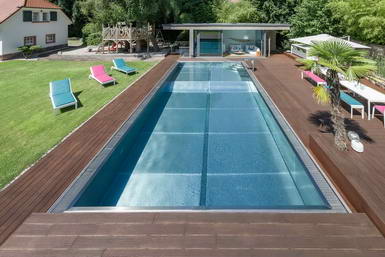 Edelstahl-Becken mit Pooldeck